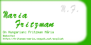 maria fritzman business card